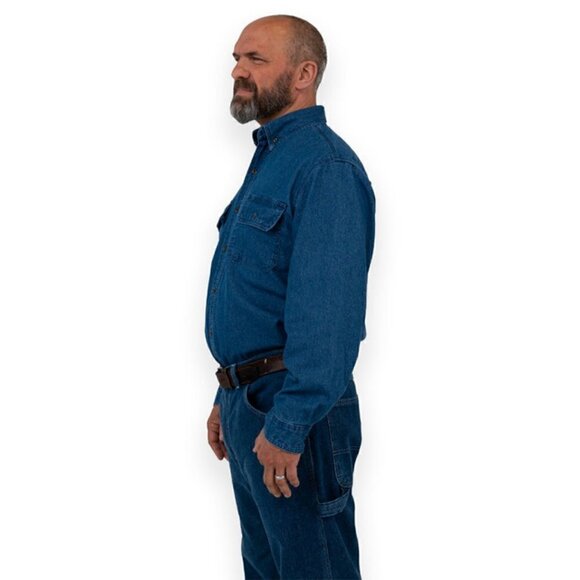 NWT Key Apparel Long Sleeve Men's Denim Work Shirt 2XLT - Picture 5 of 12